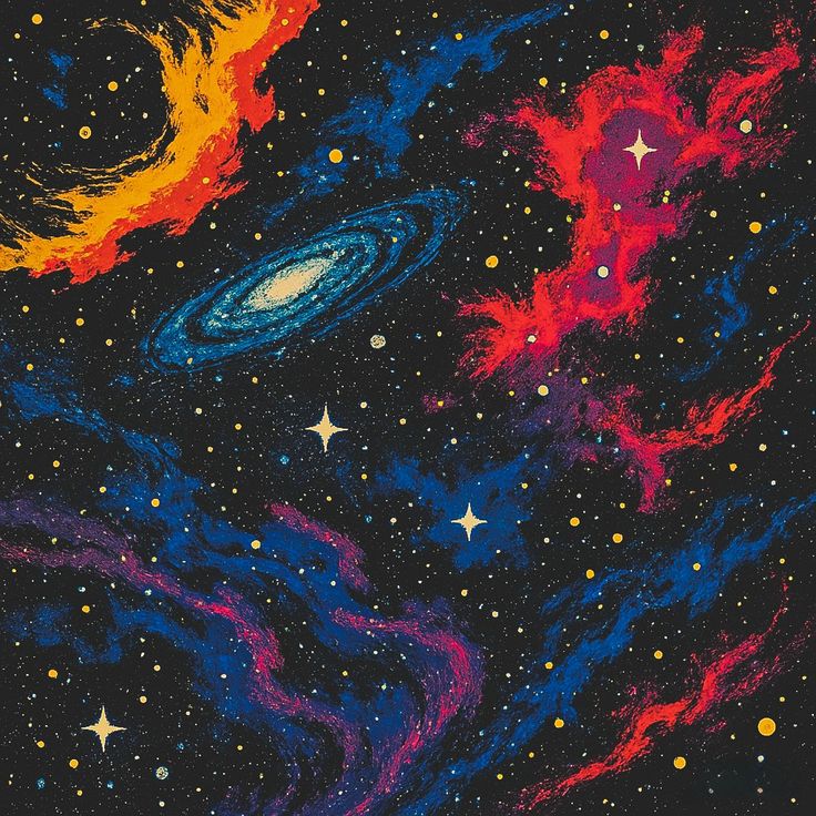 retro space illustration